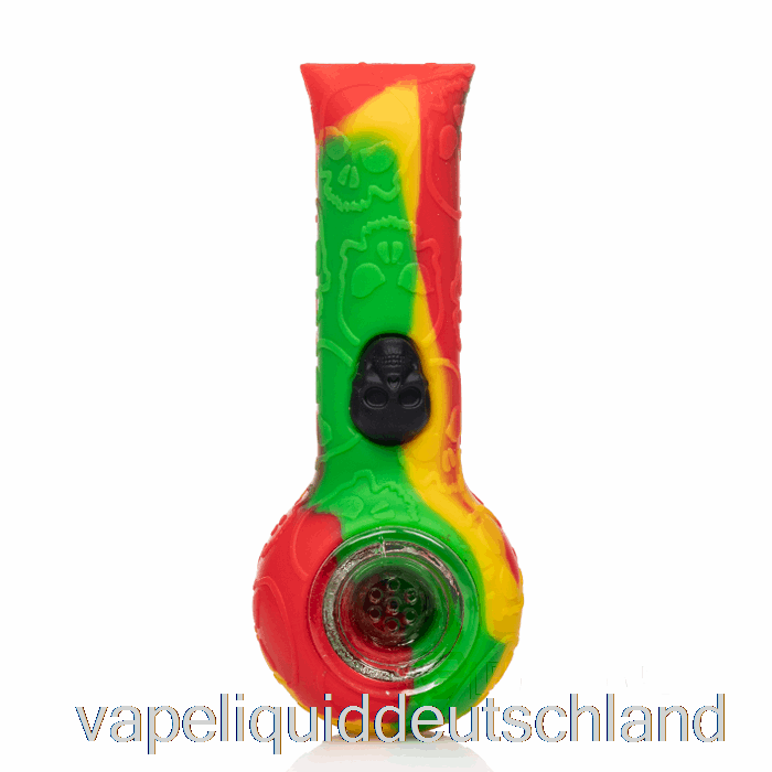 Stratus Silikon-Totenkopf-Handpfeife Rasta (grün/rot/gelb) Vape Deutschland